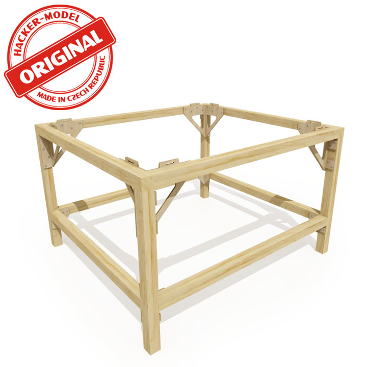 Hacker-Model HCT9851S - Unterbauten aus gehobeltem Holz, 80 x 60 x 66 cm
